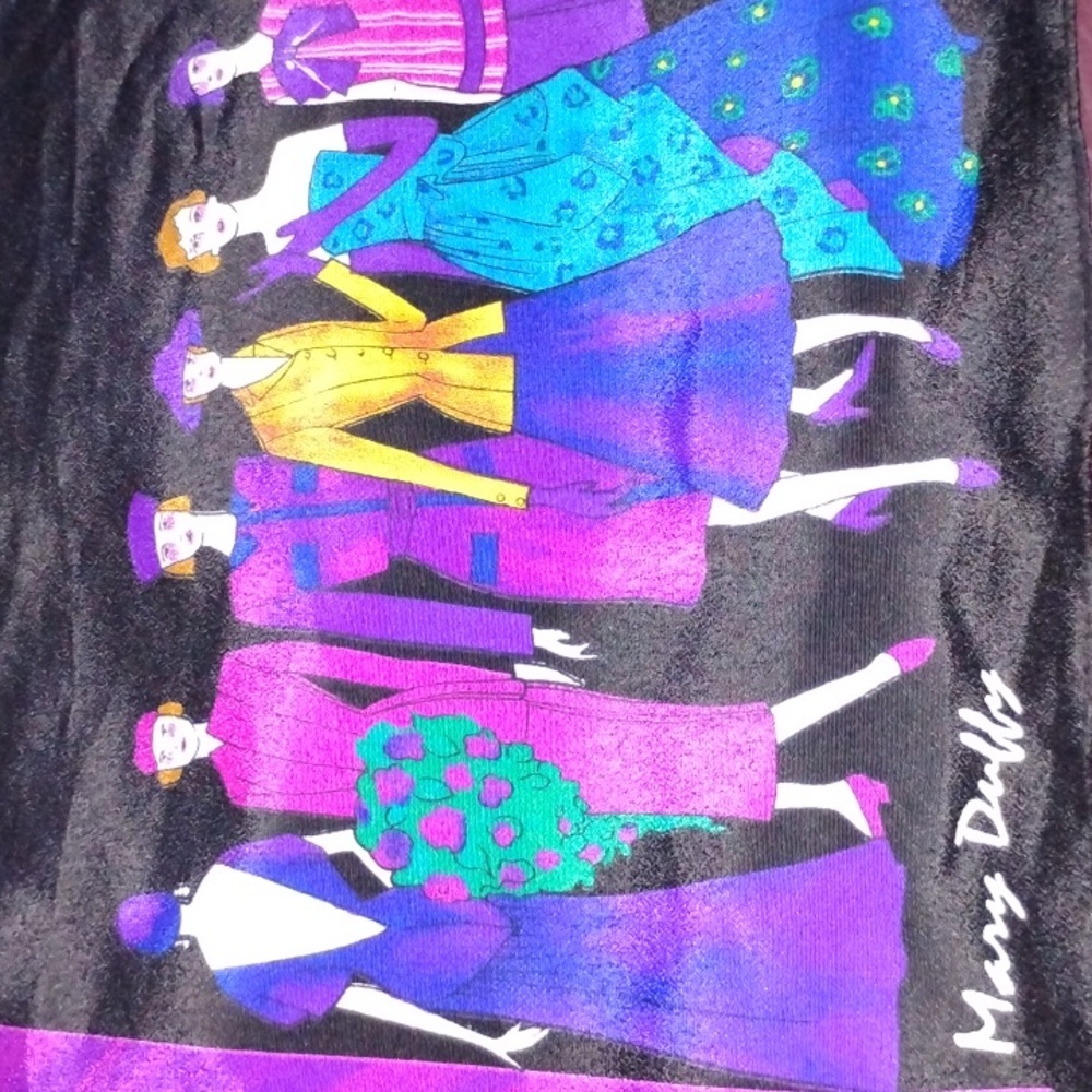 Mary Duffy Scarf, Black / Multi-Colored, Polyester, Women's, Pre-owned - Picture 4 of 7